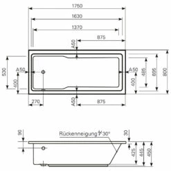 Mauersberger Badewanne Jatro 175 X 80 Cm