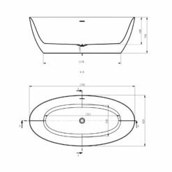 Life Freistehende Badewanne 170 X 82 Cm -Wanne Verkaufsladen hersteller megabad profi collection badewannen life 3010247