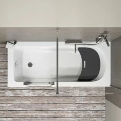 Steinkamp Easy Entry Badewanne 160 X 75 Cm Mit Glastür Links Und Styrodurverkleidung -Wanne Verkaufsladen hersteller megabad sortiment badewannen steinkamp tuer 1405681