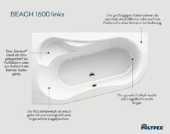 Polypex Beach 1600 Eckbadewanne Links -Wanne Verkaufsladen hersteller polypex badewannen eckbadewannen beach 1600 2582764