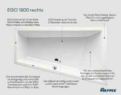 Polypex Ego 1800 Eckbadewanne Rechts -Wanne Verkaufsladen hersteller polypex badewannen eckbadewannen ego 1800 2582779