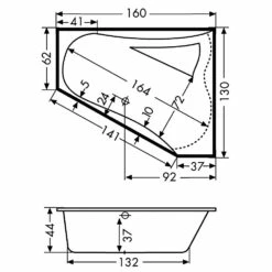 Polypex Luna Eckbadewanne Rechts -Wanne Verkaufsladen hersteller polypex badewannen eckbadewannen luna rechts 1937185