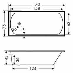 Polypex Objekt 1700 Badewanne