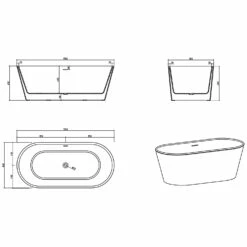 Progettobagno Regina Freistehende Badewanne 170 X 80 Cm -Wanne Verkaufsladen hersteller progettobagno badewannen regina freistehende 170 3687542