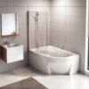 RAVAK Rosa II 150 X 105 Cm Eck-Badewanne Mit Duschbereich Links -Wanne Verkaufsladen hersteller ravak badewannen rosa ii 150 3896627