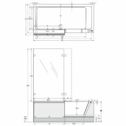Repabad Easy-in Badewanne 170 Türe Rechts Nischeneinbau, Glaswand Mit Spritzschutz, RT5 -Wanne Verkaufsladen hersteller repabad badewannen easy 170 tuere 1412096