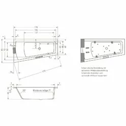 Repabad Livorno Duo 170 Rechts Eck-Badewanne