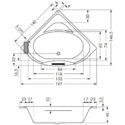 Repabad Taurus 140 Eck-Badewanne