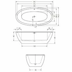 Repabad Ferrara F Badewanne Freistehend 190 X 95 Cm -Wanne Verkaufsladen hersteller repabad badewannen freistehende ferrara 190 1410020