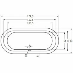 Repabad Livorno 180/80 Oval-Badewanne