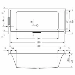 Repabad Genf 190 Rechteck-Badewanne -Wanne Verkaufsladen hersteller repabad badewannen rechteck genf 190 1409671
