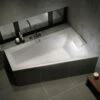 Riho Still Smart Raumspar-Badewanne 170 X 110 Cm, Links Mit Riho-Fall Wanneneinlauf, LED-Beleuchtung Und Kopfstütze