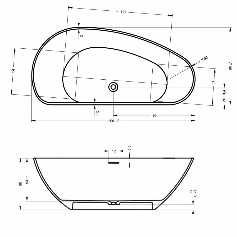 Riho Granada Freistehende Badewanne 190 X 90 Cm 6 Riho Granada Freistehende Badewanne 190 X 90 Cm – Bild 4