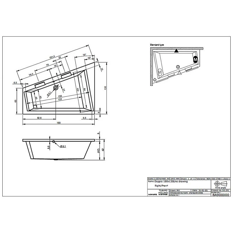 Riho Doppio Raumspar-Badewanne 180 X 130 Cm Rechts Für Eckeinbau 3 Riho Doppio Raumspar-Badewanne 180 X 130 Cm Rechts Für Eckeinbau