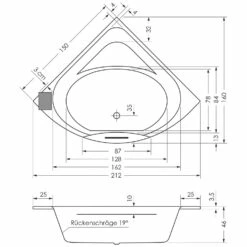 Steinkamp Life Eckbadewanne 150 X 150 Cm Mit Aquapunktur -Wanne Verkaufsladen hersteller steinkamp badewannen mit whirlsystem life 3572459