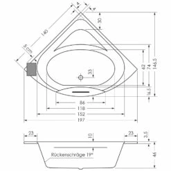 Steinkamp Life Eckbadewanne 140 X 140 Cm Mit Aquapunktur -Wanne Verkaufsladen hersteller steinkamp badewannen mit whirlsystem life 3572465