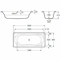 Steel Duo 180-2 Rechteck-Stahl-Körperformbadewanne 180 X 80 Cm -Wanne Verkaufsladen hersteller steinkamp badewannen steel duo 180 2510632