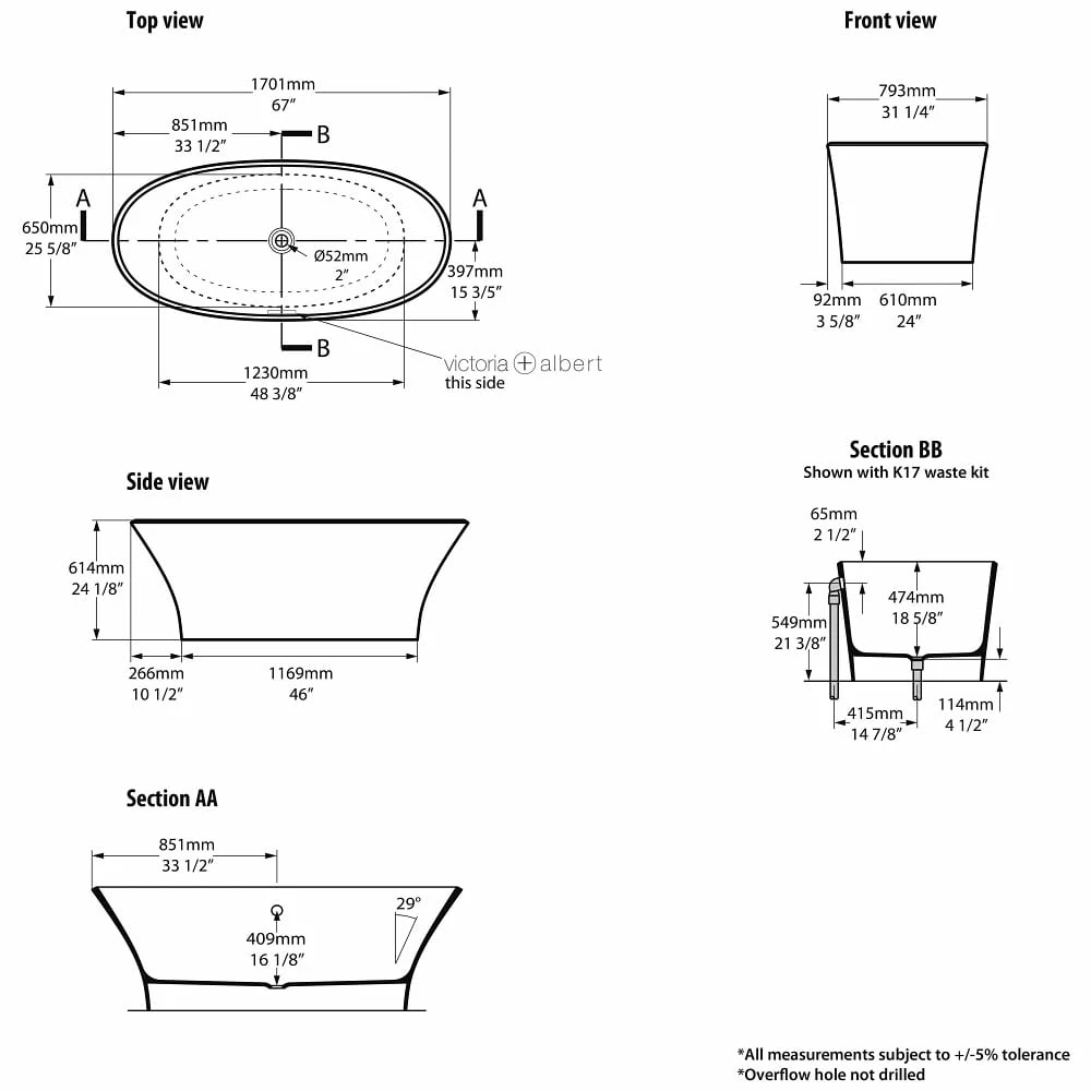 Victoria & Albert Ionian Freistehende Badewanne 5 Victoria & Albert Ionian Freistehende Badewanne – Bild 3