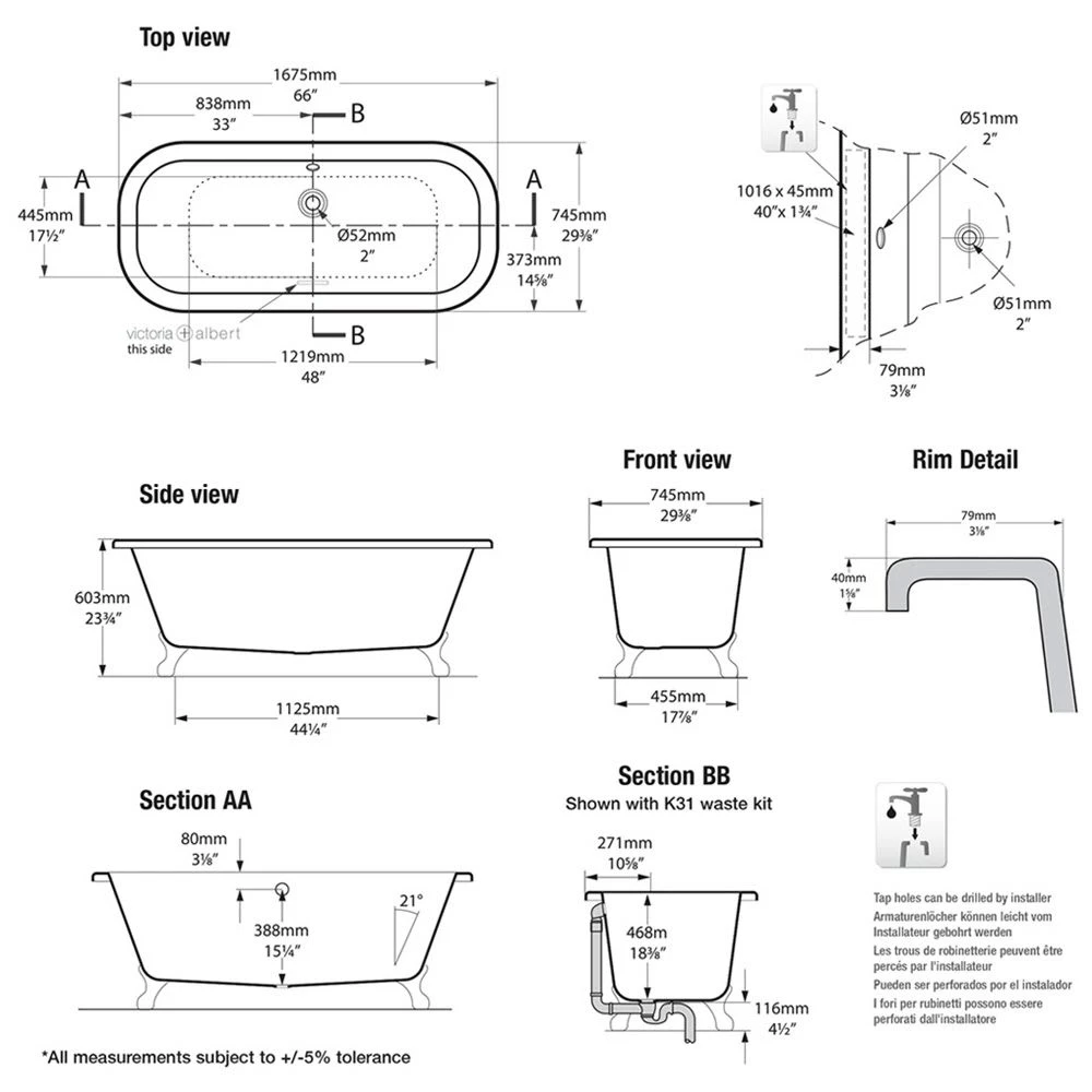 Victoria & Albert Richmond Freistehende Badewanne 6 Victoria & Albert Richmond Freistehende Badewanne – Bild 4