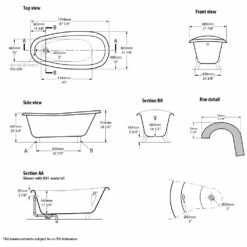 Victoria & Albert Roxburgh Freistehende Badewanne, Füße Metall Weiß