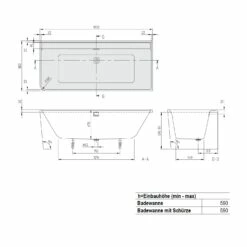 Villeroy & Boch Collaro Vorwand-Badewanne Duo 179 X 79 Cm Für Eckeinbau Rechts -Wanne Verkaufsladen hersteller villeroy boch 2524732