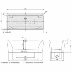 Villeroy & Boch Squaro Edge 12 Excellence Duo Badewanne 180 X 80 Cm Freistehend Mit Wasserzulauf -Wanne Verkaufsladen hersteller villeroy boch badewannen freistehend squaro 864029