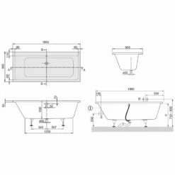 Villeroy & Boch Subway Duo Badewanne 190 X 90 Cm -Wanne Verkaufsladen hersteller villeroy boch badewannen rechteck subway 1176505