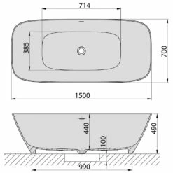 Hoesch Lasenia Oval-Badewanne 150 X 70 Cm Freistehend , Barrierefrei, Flache Ausführung 7 Hoesch Lasenia Oval-Badewanne 150 X 70 Cm Freistehend , Barrierefrei, Flache Ausführung -Wanne Verkaufsladen hoesch badewannen und whirlpools freistehende lasenia 4923254