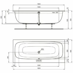 Ideal Standard I.life Duo-Badewanne 180 X 80 Cm -Wanne Verkaufsladen ideal standard badewannen life duo 180 11024251