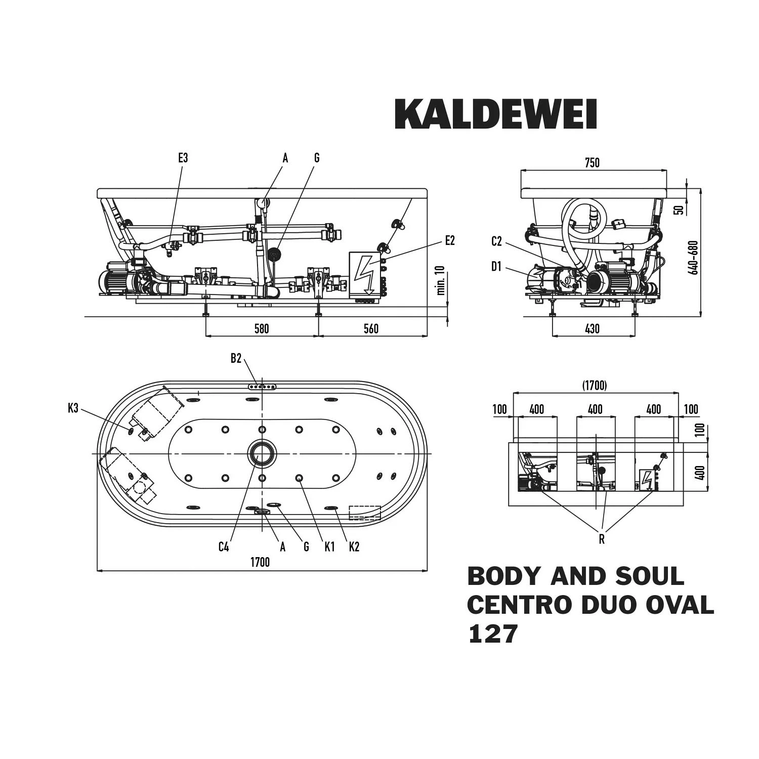 Kaldewei Centro Duo Oval 127-1 Mit BODY&SOUL Whirlsystem, Ab -und Überlauf Mit Wassereinlauf, Perl-Effekt 5 Kaldewei Centro Duo Oval 127-1 Mit BODY&SOUL Whirlsystem, Ab -und Überlauf Mit Wassereinlauf, Perl-Effekt – Bild 3