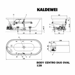 Kaldewei Centro Duo Oval 128-1 Mit BODY Whirlsystem, Ab- Und Überlauf Mit Wassereinlauf