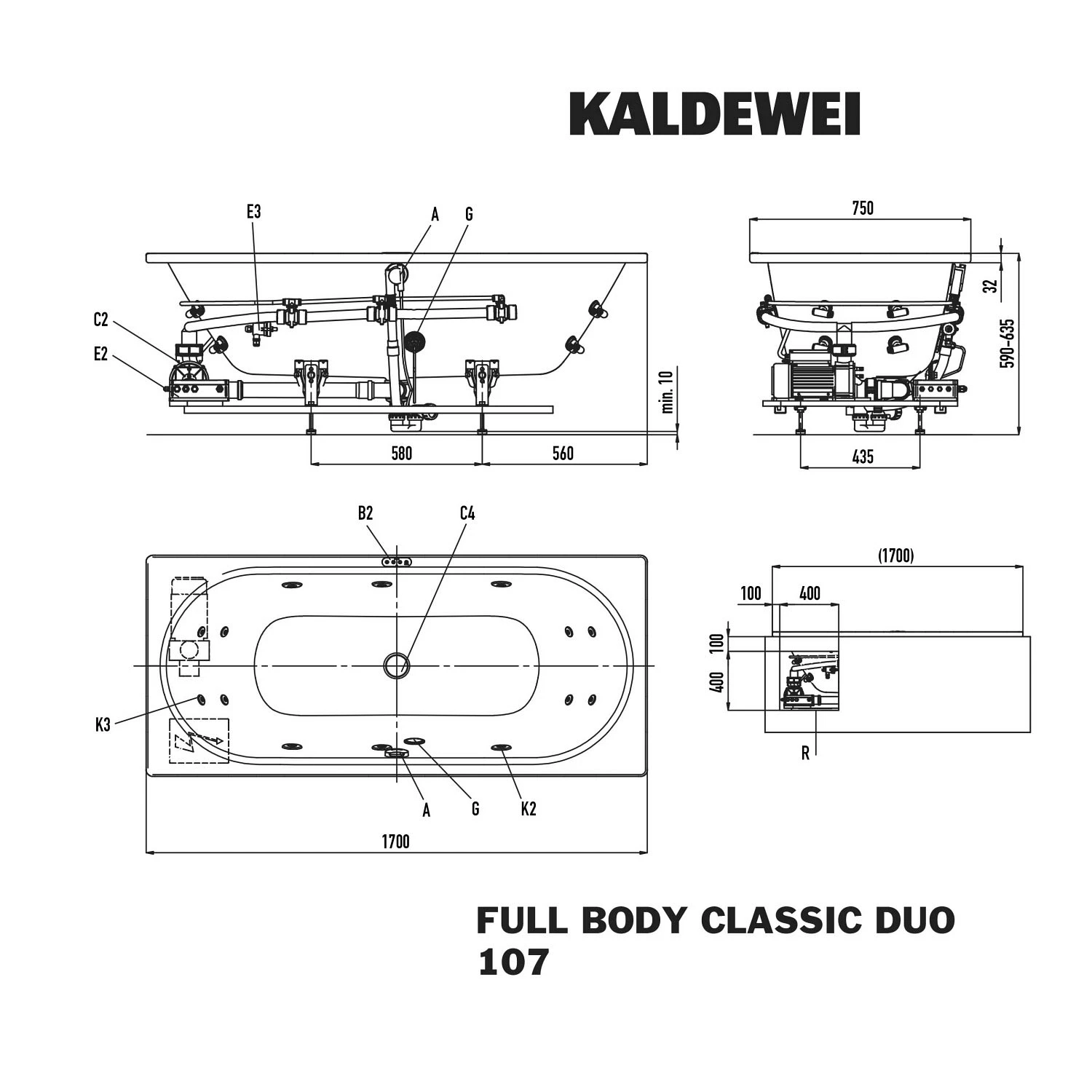 Kaldewei Classic Duo 107 Whirlpool Mit FULL BODY Whirlsystem, Ab-und Überlauf Mit Wassereinlauf, Perl-Effekt 4 Kaldewei Classic Duo 107 Whirlpool Mit FULL BODY Whirlsystem, Ab-und Überlauf Mit Wassereinlauf, Perl-Effekt – Bild 2