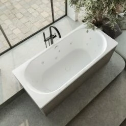 Kaldewei Classic Duo 107 Whirlpool Mit FULL BODY Whirlsystem, Ab-und Überlauf Mit Wassereinlauf, Perl-Effekt