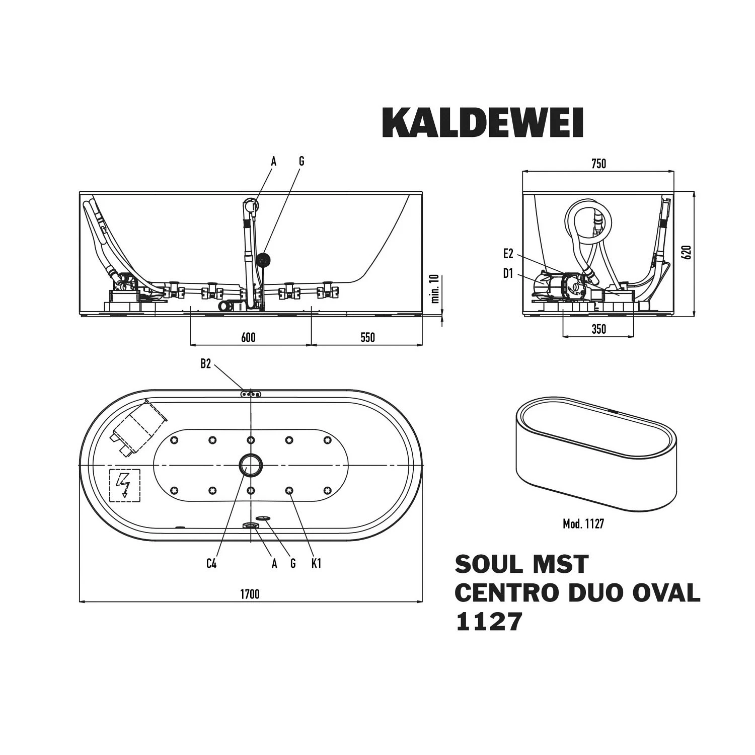Kaldewei Meisterstück Centro Duo Oval 1127 Mit SOUL Whirlsystem, Perl-Effekt 5 Kaldewei Meisterstück Centro Duo Oval 1127 Mit SOUL Whirlsystem, Perl-Effekt – Bild 3