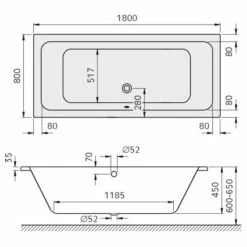 Kronenbach Cube Duo-Badewanne 180 X 80 Cm 7 Kronenbach Cube Duo-Badewanne 180 X 80 Cm -Wanne Verkaufsladen kronenbach badewannen cube duo 180 x 4038941