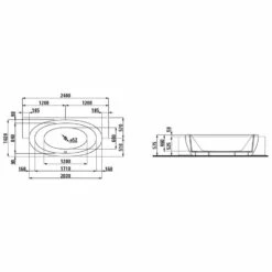 LAUFEN Alessi Badewanne Halbeinbau-Version -Wanne Verkaufsladen laufen il bagno alessi halbeinbau badewanne 1068024