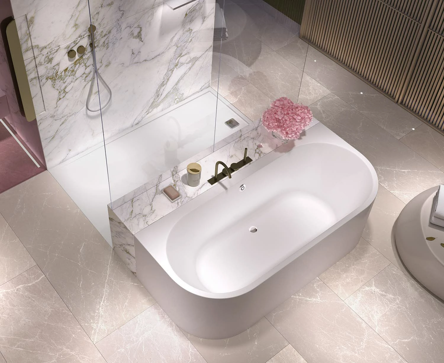 Polypex Calina Halbfreistehende Badewanne Inkl. Ab- Und Überlaufgarnitur Mit Integriertem Wanneneinlauf 5 Polypex Calina Halbfreistehende Badewanne Inkl. Ab- Und Überlaufgarnitur Mit Integriertem Wanneneinlauf – Bild 3