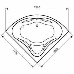 Mauersberger Eck-Badewanne Berlandi 140 X 140 Cm