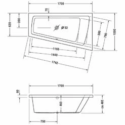 Duravit Paiova Eck-Badewanne 170 X 100 Cm Ecke Rechts -Wanne Verkaufsladen paiova 70021300 duravit badewanne rechts whirlsystem 1176497