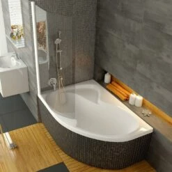 RAVAK Rosa II 170 X 105 Cm Eck-Badewanne Mit Duschbereich Links -Wanne Verkaufsladen ravak badewannen rosa ii 170 x 3896645