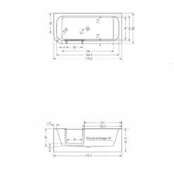 Repabad Livorno Easy Duschbadewanne 180 F, Einstieg Links -Wanne Verkaufsladen repabad duschwannen rechteck livorno easy duschbadewanne 5013566
