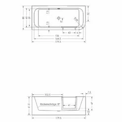 Repabad Livorno Easy Duschbadewanne 180 F, Einstieg Rechts -Wanne Verkaufsladen repabad duschwannen rechteck livorno easy duschbadewanne 5013569