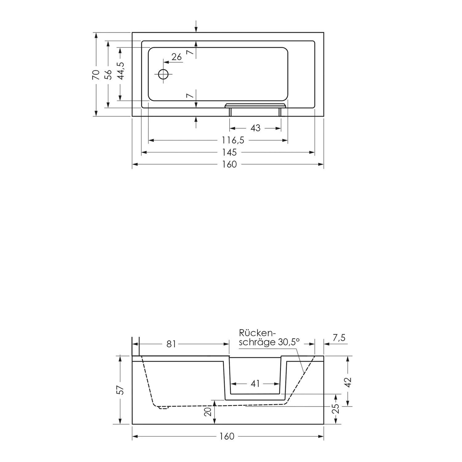 Repabad Livorno Mono Easy Duschbadewanne 160 X 70 Cm, Einstieg Rechts 3 Repabad Livorno Mono Easy Duschbadewanne 160 X 70 Cm, Einstieg Rechts