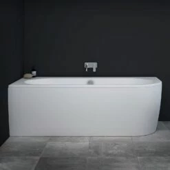 Steinkamp Life Eckbadewanne 180 X 80 Cm Rechts Mit Schürze Und MT5 Ab- Und Einlaufgarnitur