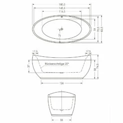 Steinkamp Life Freistehende Ovalbadewanne 180 X 85 Cm -Wanne Verkaufsladen steinkamp badewannen import life freistehend ovalbadewanne 6446971
