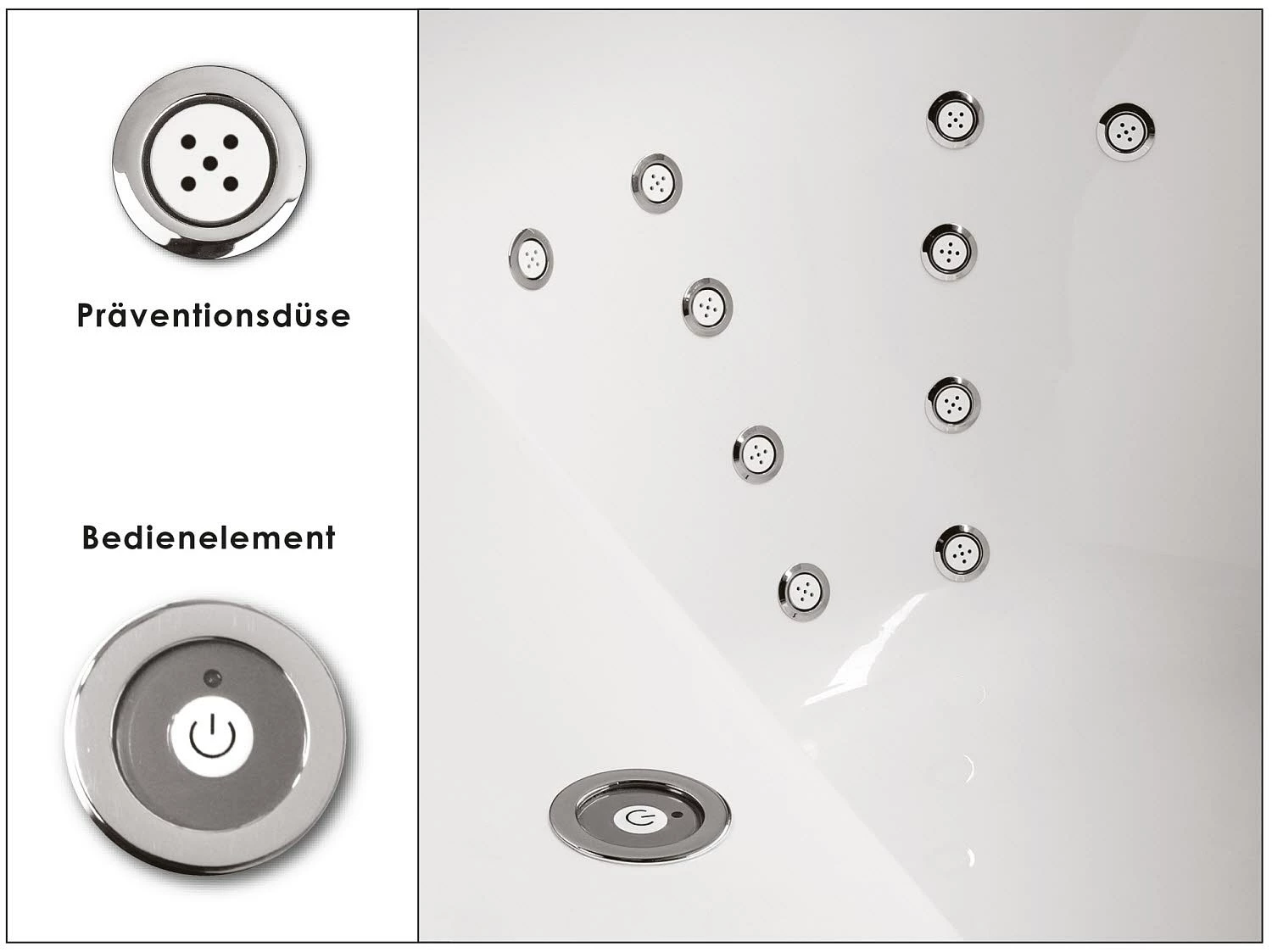 Steinkamp Life Eckbadewanne 180 X 130/65 Cm Mit Aquapunktur, Ecke Rechts Und Trio MT5 4 Steinkamp Life Eckbadewanne 180 X 130/65 Cm Mit Aquapunktur, Ecke Rechts Und Trio MT5 – Bild 2