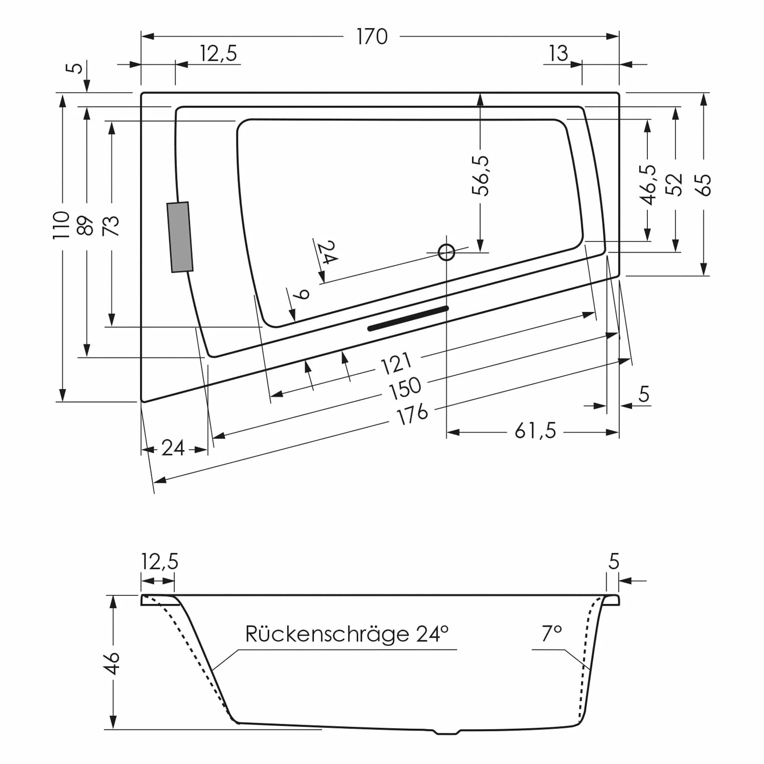Steinkamp Life Eckbadewanne Mit Whirlsystem 170 X 110/65 Cm, Ecke Rechts, Inkl. Viega Multiplex M5 6 Steinkamp Life Eckbadewanne Mit Whirlsystem 170 X 110/65 Cm, Ecke Rechts, Inkl. Viega Multiplex M5 – Bild 4