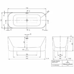 Villeroy & Boch Finion Freistehende Badewanne 170 X 70 Cm Mit Design-Ring, Emotion-Funktion, Wasserzulauf -Wanne Verkaufsladen villeroy boch alle kollektionen finion badewanne 6955586