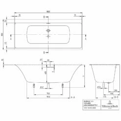 Villeroy & Boch Subway 3.0 Duo Badewanne 180 X 80 Cm, Mit SilentFlow Und Profibox 2.0 Nische -Wanne Verkaufsladen villeroy boch alle kollektionen subway 3 5626099