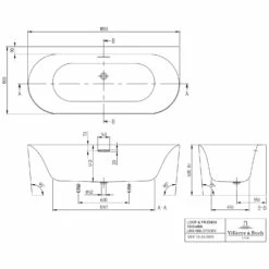 Villeroy & Boch Loop & Friends Oval Duo Vorwand-Badewanne, 180 X 80 Cm